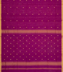 Magenta Handloom Maheswari Silk Cotton Saree With Buttas & Zari Border-SC4891