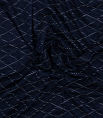Navy Blue Woven Bengal Cotton Saree With Diamond Jaal-BG1903