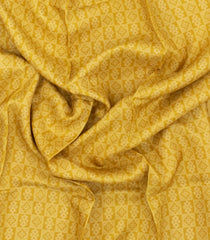 Mustard Printed Tussar Silk Saree With Floral Motifs-TU3694