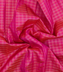 Hot Pink Handloom Soft Silk Saree With Zari Checks-SO4646