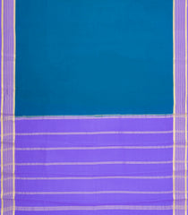 Cyan Woven Mysore Silk Saree With Contrast Border-MS3848