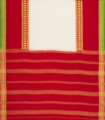 Off White Woven Mysore Silk Saree With Contrast Double Border-MS3240