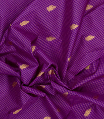 Purple Handloom Kanchipuram Silk Saree With Zari Checks & Buttas-KA16666