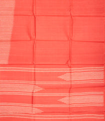 Peach Handloom Tussar Silk Saree With Pin Stripes-Peach