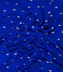 Blue Embroidered Synthetic Blended Saree With Sequin Work-EN2091