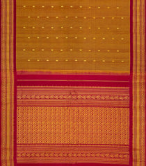 Mustard Handloom Gadwal Silk Cotton Saree With Buttas -GA0284