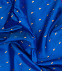Blue Handloom Gadwal Silk Saree With Buttas & Contrast Border-GA0336