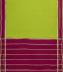 Neon Green Woven Mysore Silk Saree With Contrast Border-MS3284