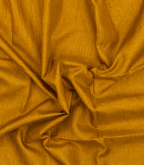 Mustard Printed Synthetic Dupion Saree With Temple Border & Jhalar-SY0094