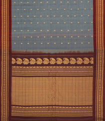Grey Handloom Gadwal Silk Cotton Saree With Buttas -GA0277