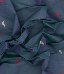 Dark Grey Handloom Village Cotton Saree With Buttas-VC1643