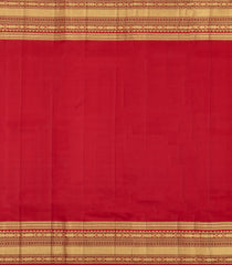 Mustard Handloom Korvai Kanchipuram Silk Saree With Checks & Buttas-KA15896