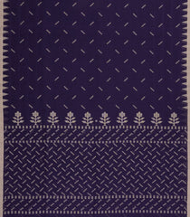 Violet Handloom Bengal Cotton Saree With Chevron Buttas-BG1584