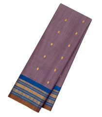 Grey Handloom Gadwal Silk Cotton Saree With Buttas-GA0332