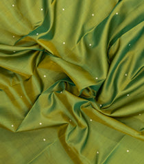 Leafy Green Handloom Kanchipuram Silk Saree With Buttas-KA16154