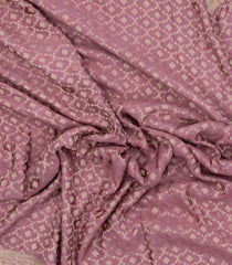 Dusty Pink Woven Mysore Silk Saree With Floral Jaal Motifs-MS3455