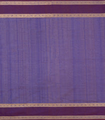 Purple Handloom Silk Cotton Saree With Zari Checks-SC4368