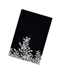 Black Woven Synthetic Blended Saree With Embroidered Border-EN1982