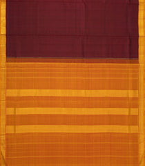 Maroon Handloom Kanchipuram 9 Yards Silk Saree With Contrast Border-KA13406