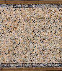 Dark Brown Printed Kalamkari Cotton Saree With Zari Border-KAL1220