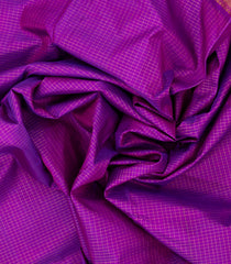 Purple Handloom Kanchipuram 9 Yards Silk Saree With Zari Checks & Border-KA13386