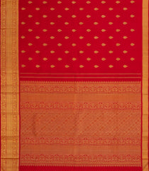 Red Handloom Kanchipuram Silk Saree With Floral Buttas-KA13722