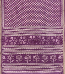 Lilac Printed Jaipur Cotton Saree With Floral Motifs-JC1717