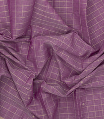 Lavender Handloom Kanchi Cotton Saree With Checks & Buttas-KC1756