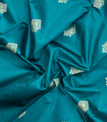 Cyan Woven Banarasi Poona Silk Saree With Zari Buttas & Contrast Border-BP1026
