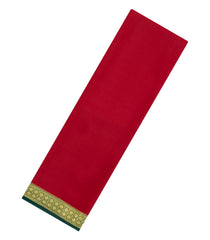 Crimson Woven Mysore Silk Saree With Contrast Zari Border-MS3331