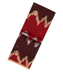 Red & Maroon Handloom Banarasi Organza Silk Saree With Floral Motifs-BE1717