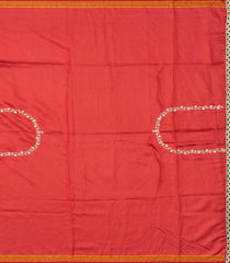 Magenta Handloom Blended  Silk Saree With Ikat Motifs & Hand Embroidered Selvage-EN1710