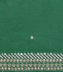 Green Woven Synthetic Blended Saree With Embroidered Sequin Motifs-EN1986