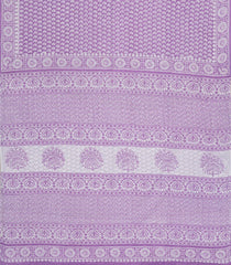 Lavender Printed Jaipur Cotton Saree With Floral Motifs-JC1607