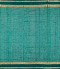 Sea Green Handloom Silk Cotton Saree With Checks & Zari Border-SC4810
