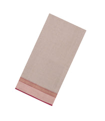 Taupe Handloom Maheswari Silk Cotton Saree With Contrast Border-SC4951