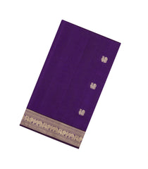 Purple Handloom Silk Cotton Saree With Buttas-SC4331