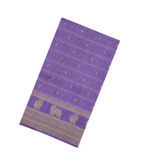 Lavender Printed Art Dola Silk Saree With Stripes & Printed Pallu-BL5760