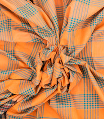 Peach Woven Kadappa Cotton Saree With Checks-KN0719