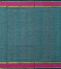 Sea Green Handloom Kanchi Cotton Saree With Silk Border-KC1802