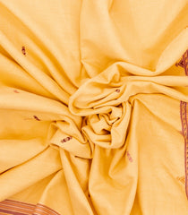 Sandal Handloom Chanderi Cotton Saree With Bhujodi Pallu-CC1364