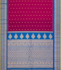 Magenta Handloom Gadwal SICO Saree With Cotton Body & Silk Border-GA0318