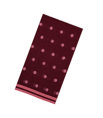 Maroon Woven Bengal Cotton Saree With Floral Motifs-BG1722
