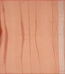 Peach Handloom Banarasi Tissue Saree With Floral Motifs-BE1707