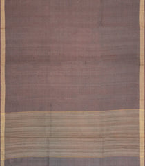 Brown Woven Tussar Saree With Zari Border-TU3349