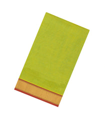 Light Green Handloom Silk Cotton Saree With Contrast Border-SC4481