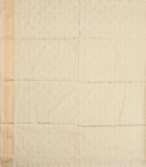 Cream Woven Art Tissue Dupion Saree With Floral Zari Buttas-BL5884