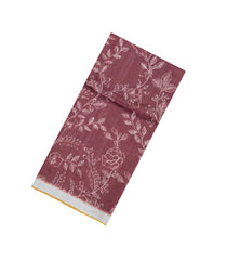 Brown Printed Tussar Silk Saree With Floral Motifs-TU3655