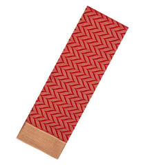 Crimson Woven Mysore Silk Saree With Chevron Stripes-MS3514