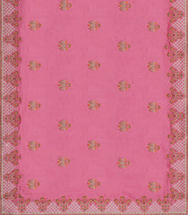 BubbleGum Pink Woven Synthetic Blended Saree With Embroidered Motifs-EN2088